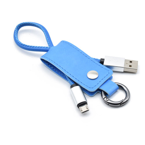 【10個セット】 日本トラストテクノロジー キーケース型microUSBケーブル (ブルー) KCMU-BLX10