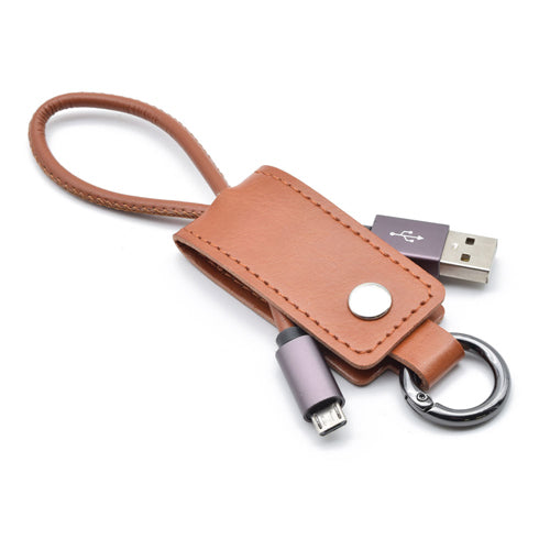 【10個セット】 日本トラストテクノロジー キーケース型microUSBケーブル (ブラウン) KCMU-BRX10