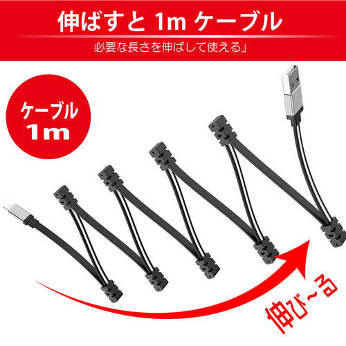 【5個セット】 日本トラストテクノロジー hoco U103 マグネティックケーブル for iOS ブラック U103-UL-BKX5