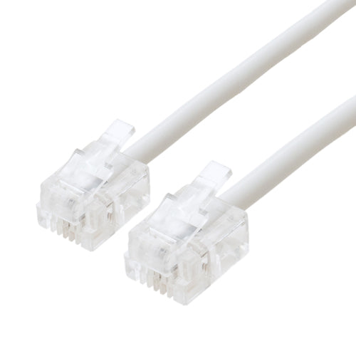 【10個セット】 ミヨシ 電話用モジュラーコード 6極2芯 白 3m DC-203/WHX10