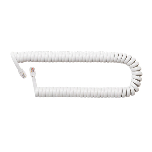 【10個セット】 ミヨシ 受話器用カールコード 0.3m ストレート結線 白 DC-J403S/WHX10