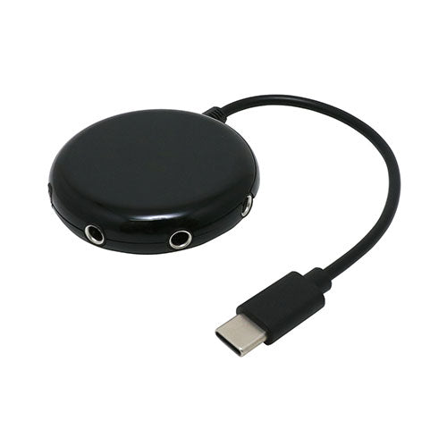 【5個セット】 ミヨシ 5分配ステレオプラグ Type-C変換 ブラック AAC-SPC5/BKX5