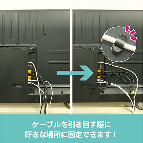 【10個セット】 ミヨシ ケーブルホルダー 10個入 ブラック TVA-CH01/BKX10