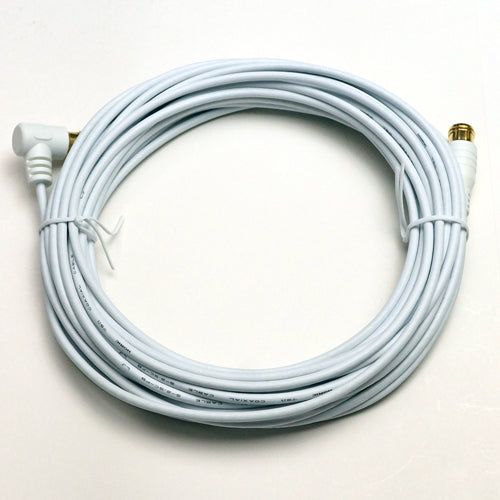 【5個セット】 HORIC 極細アンテナケーブル 10m ホワイト 両側F型差込式コネクタ L字/ストレートタイプ HAT100-113LPWHX5