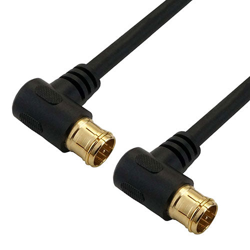 【5個セット】 HORIC アンテナケーブル 5m ブラック 両側L字差込式コネクタ AC50-637BKX5