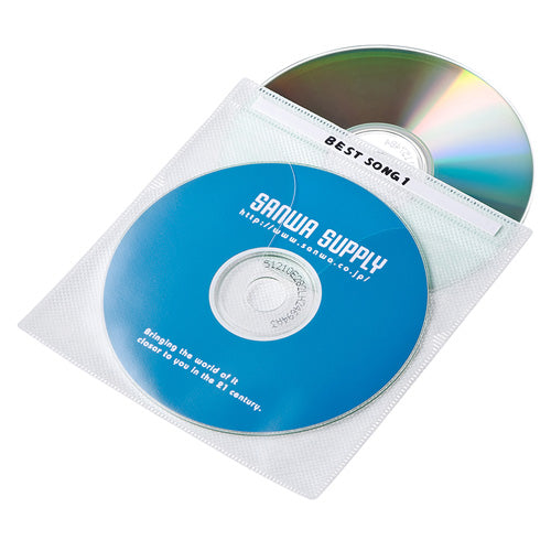 【5個セット】 サンワサプライ DVD・CD不織布ケース(ホワイト) FCD-FN50WNX5