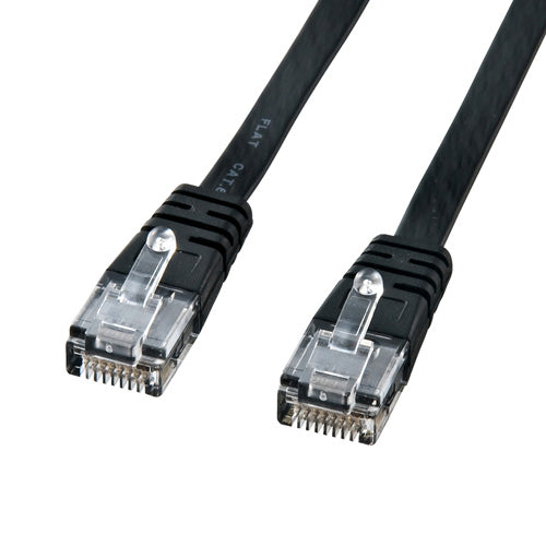 【10個セット】 サンワサプライ カテゴリ6フラットケーブル0.5m(ブラック) KB-FL6-005BKNX10