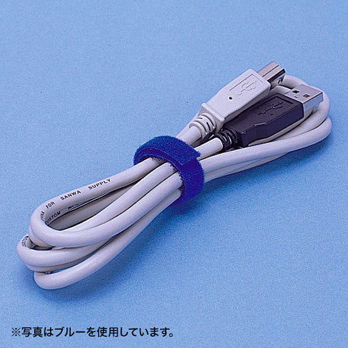 【10個セット】 サンワサプライ ケーブルタイ(面ファスナー) CA-MF5KNX10