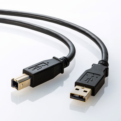 【5個セット】 サンワサプライ USB2.0ケーブル 1m 金コネクタ KU20-1BKHK2X5