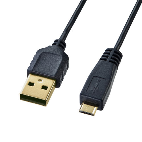 【5個セット】 サンワサプライ 極細マイクロUSBケーブル (A-マイクロB)0.2m KU-SLAMCB02KX5