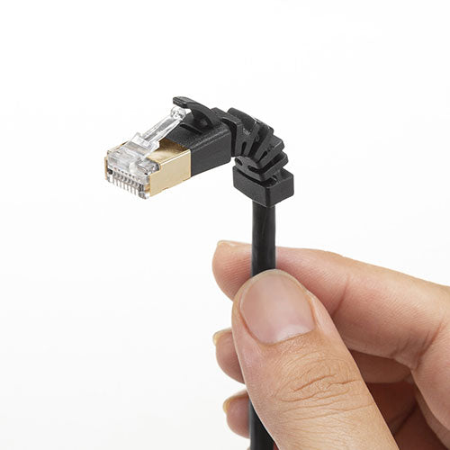 【5個セット】 サンワサプライ 4方向固定CAT6A STP LANケーブル KB-T6ASYL-005BKX5