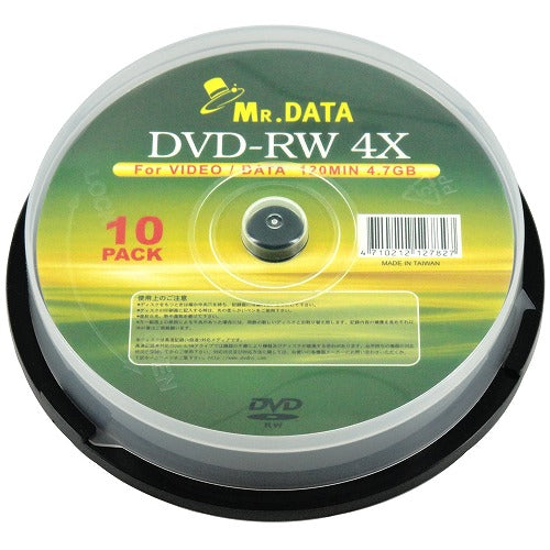 【10枚×5セット】 磁気研究所 DVD-RW 4.7GB スピンドル データ用 4倍速対応 メーカーレーベル MR.DATA DVD-RW47 4X10PSX5