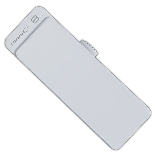 【5個セット】 HIDISC USB 2.0 フラッシュドライブ 8GB 白 スライド式 HDUF127S8G2X5