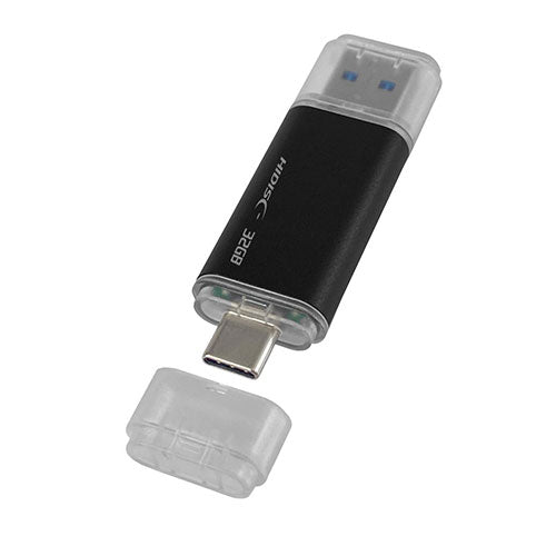 【5個セット】 HIDISC USB3.2 Gen2 Type-C &Type-A搭載 フラッシュドライブ 32GB キャップ式 HDUF136C32G3CX5