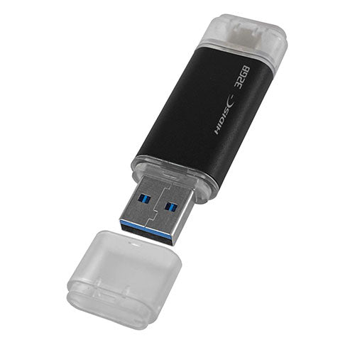【5個セット】 HIDISC USB3.2 Gen2 Type-C &Type-A搭載 フラッシュドライブ 32GB キャップ式 HDUF136C32G3CX5