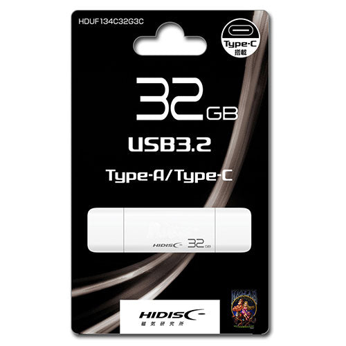 【5個セット】 HIDISC USB3.2 Gen2 Type-C &Type-A搭載 フラッシュドライブ 32GB キャップ式 HDUF134C32G3CX5