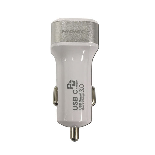 【5個セット】 HIDISC 急速充電PD, QC3.0対応 車載用DC充電器 HDPDCU2PWHX5