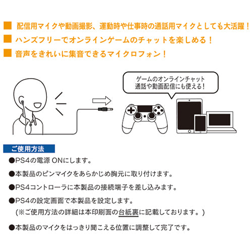 【5個セット】 アンサー PS4用 ゲーム配信 クリップピンマイク ANS-PF062BKX5