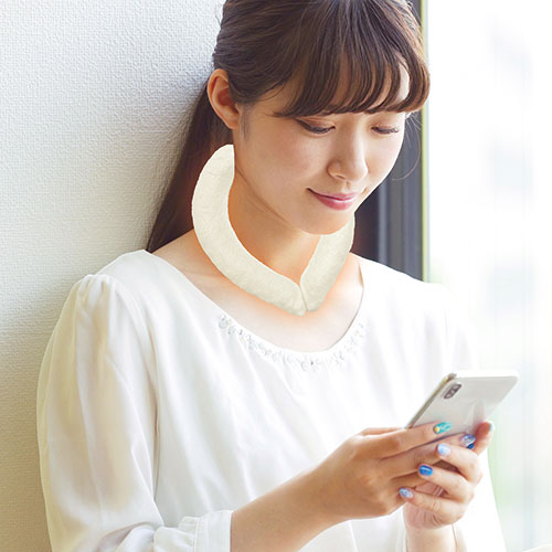 【5個セット】 グローバルジャパン どこでもHOT NECK RING Mサイズ ホワイト GJ40847X5