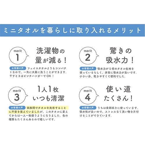 【2枚組×5セット】 本多タオル ミニタオル万能宣言 おぼろタオル ハンドタオル パステル系 BN-PASX5