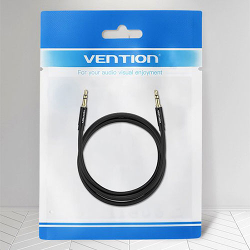 【10個セット】 VENTION 3.5mm Male to Male オーディオケーブル 1m Black アルミニウム合金 BA-4346X10