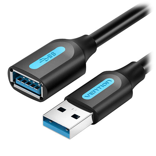 【10個セット】 VENTION USB 3.0 A Male to A Female 延長ケーブル 0.5m PVC Type Black CB-7422X10
