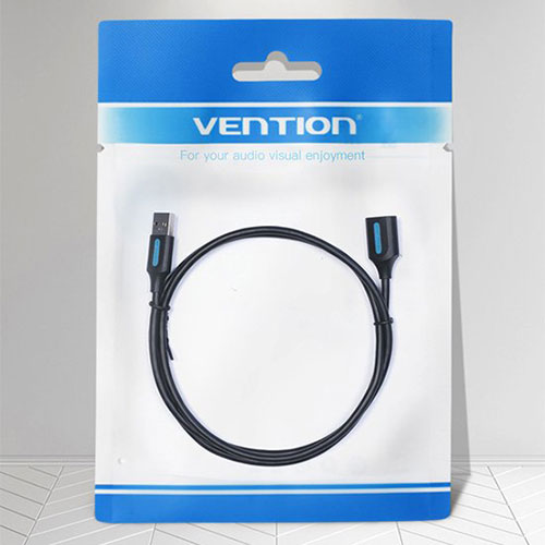 【5個セット】 VENTION USB 3.0 A Male to A Female 延長ケーブル 3m Black PVC Type CB-7460X5