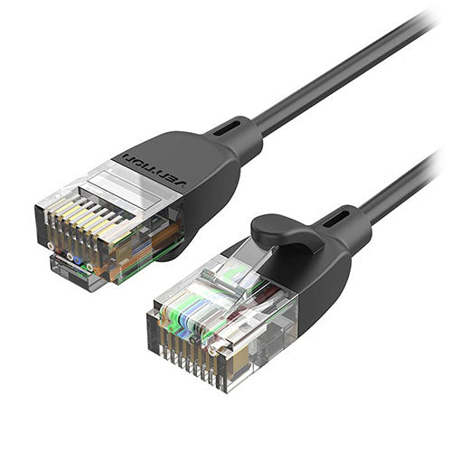 【5個セット】 VENTION CAT6a UTP LANケーブル スリム&ポータブル 5m Black IB-4571X5