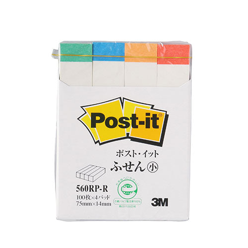 3M Post-it ポストイット 再生紙 ふせん小 レインボー 3M-560RP-R