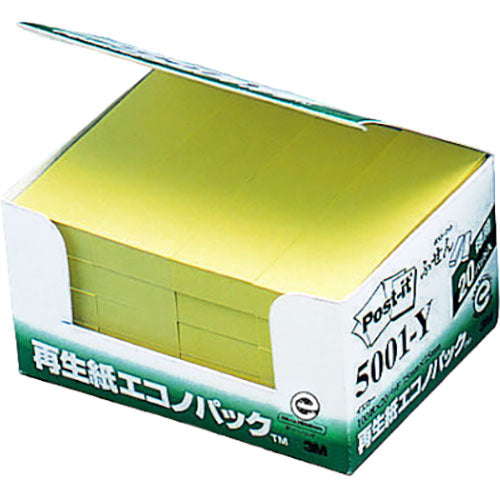 3M Post-it ポストイット 再生紙エコノパック ふせん 3M-5001-Y