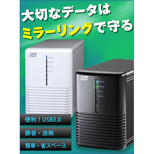 ラトックシステム USB3.0 RAIDケース (HDD2台用・ホワイトシルバー) RS-EC32-U3RWSZ