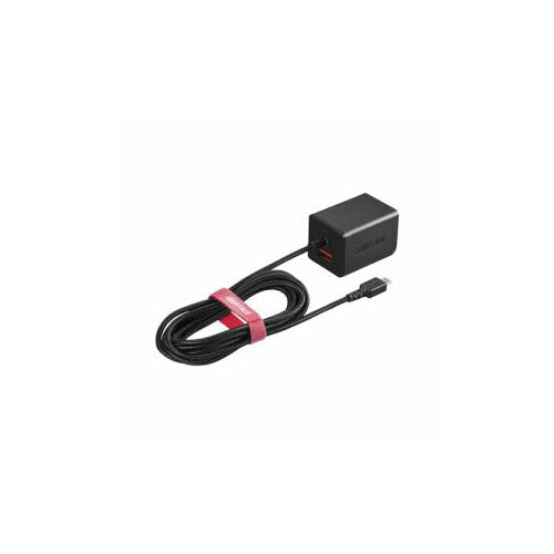 BUFFALO バッファロー BSMPA2401BC2TBK 2.4A出力 AC-USB急速充電器 microUSB急速ケーブル一体型タイプ 1.8m ブラック
