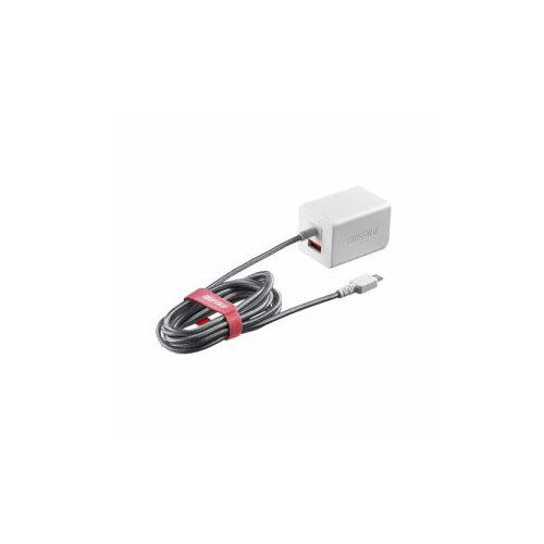 BUFFALO バッファロー BSMPA2401BC2TWH 2.4A出力 AC-USB急速充電器 microUSB急速ケーブル一体型タイプ 1.8m ホワイト