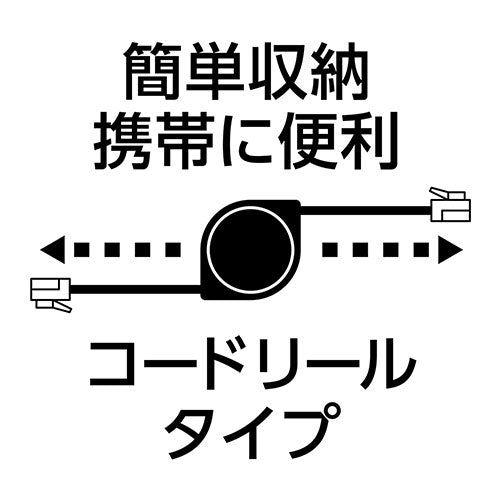 ミヨシ コードリールCAT.6A LANケーブル 3mブラック MUL-CA603/BK
