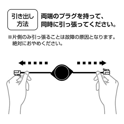 ミヨシ コードリールCAT.6A LANケーブル 3mブラック MUL-CA603/BK