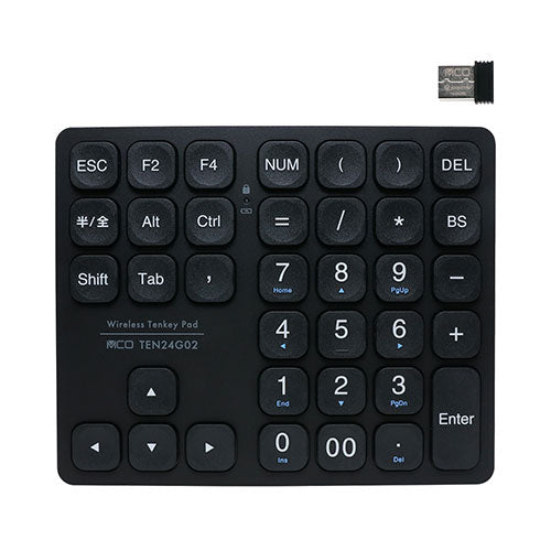 ミヨシ 方向キー付2.4GHzワイヤレステンキー ブラック TEN24G02/BK