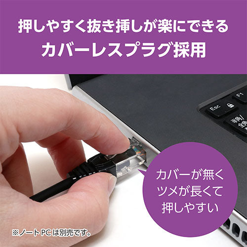 ミヨシ 抜きやすいLAN CAT.6A ホワイト 0.5m C6A-N005WH
