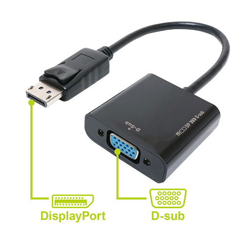 ミヨシ DisplayPort-D-sub変換アダプタ  DP-DSA1/BK