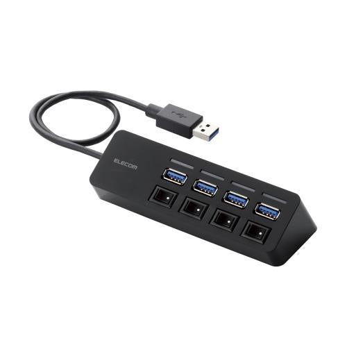 エレコム 4ポートUSB3.0ハブ(マグネット・個別スイッチタイプ) U3H-S418BBK