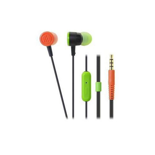 Audio-Technica オーディオテクニカ スマートフォン用インナーイヤーヘッドホン 「dip neon color」 (ブラッククレイジー) ATH-CKL220iS-BCZ