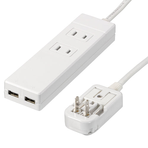 YAZAWA 海外用マルチ変換タップ2個口USB2ポート HPM6AC2USB2WH