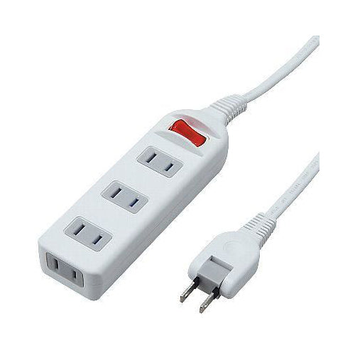 YAZAWA 耐トラシャッター 集中スイッチ付タップ4個口 Y02S411WH