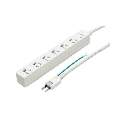 YAZAWA 3P抜け止めマグネットタップ6個口2m白 Y02JKNP602WH