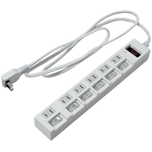 YAZAWA 個別集中スイッチ付節電タップ Y02BKS672WH