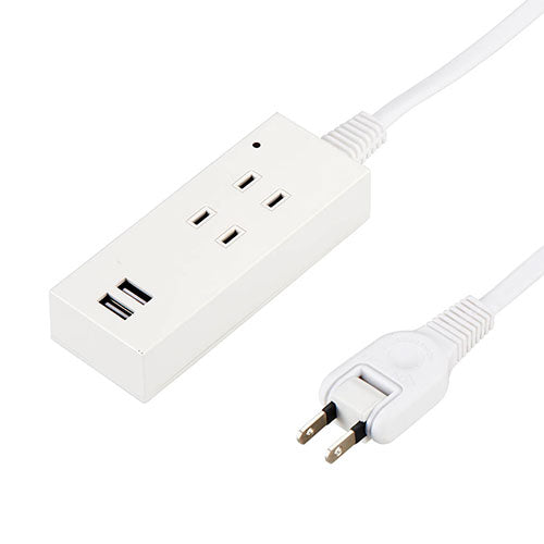 YAZAWA 雷ガード付2AC2USB2.1A1.5m ホワイト Y02K4015WH2U