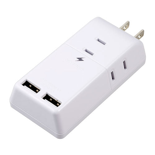 YAZAWA 雷ガード付トリプルタップ 3AC+2USB2.4A ホワイト H6TK5002UWH