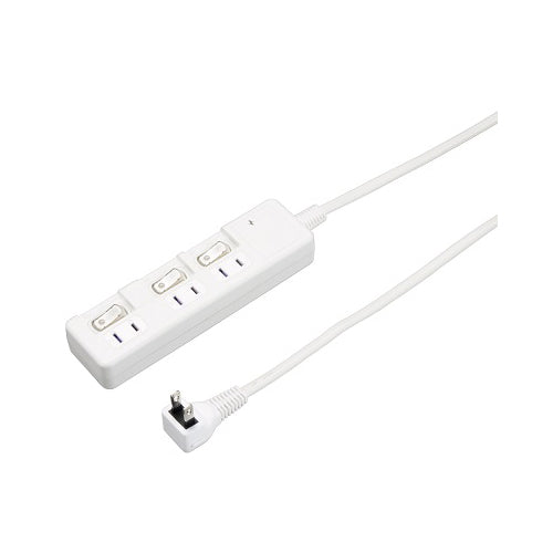 YAZAWA 3個口節電タップ0.3mホワイトH8S3303WH