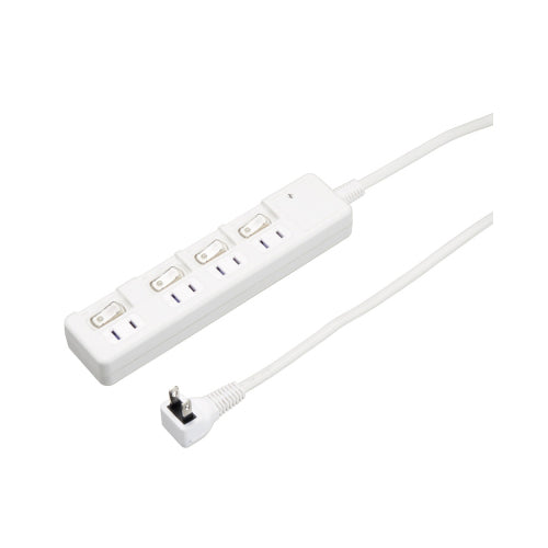 YAZAWA 雷ガード付4個口節電タップ3mホワイトH8KS443WH
