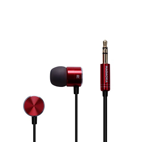 NAGAOKA アルミニウムハウジング ハイレゾイヤホン P908 レッド P908RD