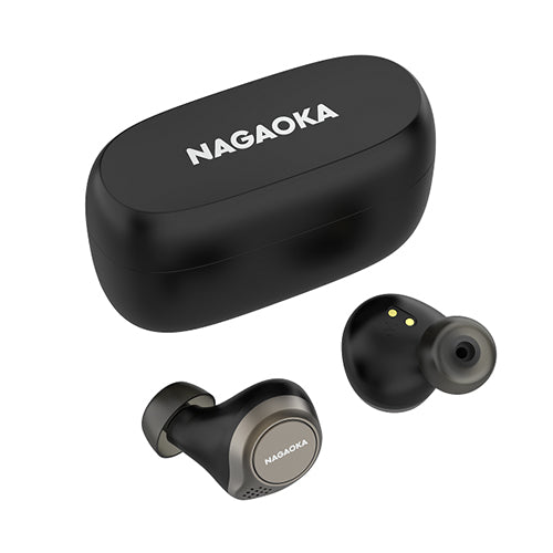 NAGAOKA Bluetooth5.0対応 オートペアリング機能搭載 長時間連続再生完全ワイヤレスイヤホン ブラック BT824BK
